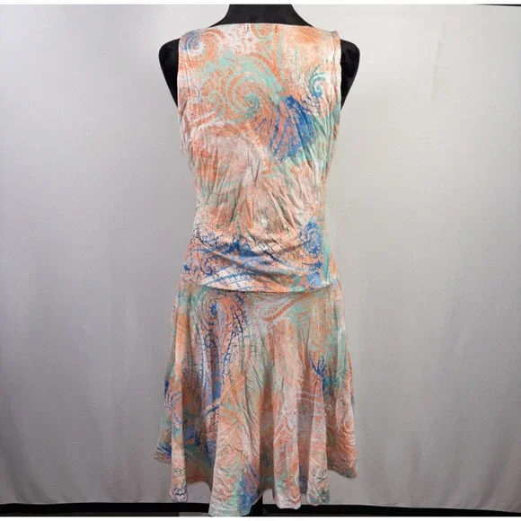 Lauren Ralph Lauren Drop Waist Boho Dress Sz Medium Paisley Fairy Festival Party - Picture 3 of 7